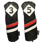 Majek Retro Golf Headcovers Black R