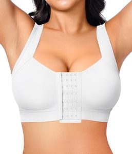 BRABIC White Post Surgery Bra Front Closure Bras for Women Mastectomy Surgical Everyday Bras