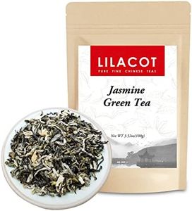 LILACOT Premium Natural Jasmine Scented Green Tea Loose Leaf Lower Caffeinated Good Floral Aroma & Taste Jasmine Tea 100g