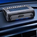 Solar-Powered Car Air Purifier with USB Charging & Ozone Odor Elimination - Portable HEPA Filter-Free Ionizer for Pet Odors, VOCs - Compact, Silent, Best for Car Use (8819 black)