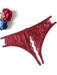 Avidlove Women's Sexy Lace Panties Floral Hipster Underwear Dark Red