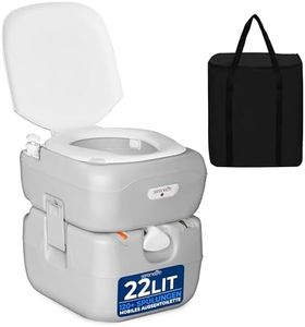 SereneLife Toilette Portable de Camping, Réservoir de Déchets de 21.96 Litres, Toilette Camping/Chimique portable avec Piston CHH, Blanc