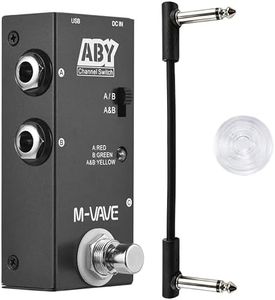 M-VAVE ABY Compact Pedal,Switcher & Line Selector,Amp Switcher,M-VAVE Guitar Pedal,A/B/Y Pedal for Guitar/Bass Stage & Studio with Footswitch Topper and 6.35mm Audio Cable (ABY Black)