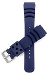 Bandini Mens Rubber Sports Diver Watch Band, Replacement Diver Watch Strap for Citizen Promaster, Many Seiko Diver Models & Classic or Smartwatches, Ocean Ripples - Blue - 20mm