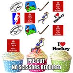 AK Giftshop PRE-CUT Keep Calm Field Hockey Girls Mix - Edible Cupcake Toppers/Cake Decorations (Pack of 12)