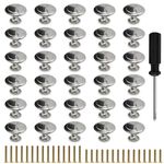 HEALUA 30 Pack Brushed Nickel Cabinet Pulls 1-1/4 inch Kitchen Cabinet Knobs Drawer Knobs Dresser Knobs Drawer Pulls Cabinet Door Knobs Dresser Drawer Handles Knobs for Dresser Drawers