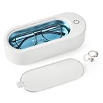 CO-Z Ultrasonic Jewellery Cleaner,46kHz 360 mL Ultrasonic Cleaner with Stainless Steel Basin, 18W Sonic Cleaner for Eyeglasses, Rings, Watch, Coins, Dentures More, Portable Ultrasonic Washing Machine