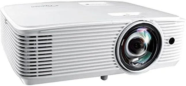 Optoma EH412STx Short Throw 1080p HDR Professional Projector | Super Bright 4,000 Lumens | Business Presentations, Classrooms, and Meeting Rooms | 15,000 Hour Lamp Life | Speaker Built In | Portable