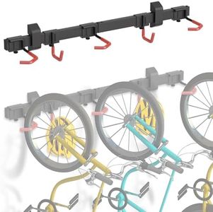 Mimoke Support mural vertical pour vélo, convient pour tous les vélos, crochets réglables, solution d'organisation pour la maison et le garage (pour 3 vélos, 2 crochets pour casque)