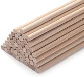 Wooden Dowel Rods Wood Dowels 3/16 x 12", 50PCS Round Wooden Sticks for Crafting, Macrame Dowels, Unfinished Hardwood Sticks for Crafts and Arts, Tiered Cake Support and Photo Props, Ribbon Wands