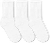 Jefferies Socks Boys' School Uniform Ribbed Crew Dress Socks 3 Pack, White, Medium