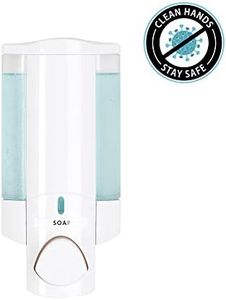 Better Living Products 76150-1 Aviva 1-Chamber Wall Mount Soap and Sanitizer Dispenser, White/Chrome