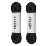 Flat Shoelaces (2 Pairs) Quality Durable Wide(9mm) Shoe Laces for Sneakers and Trainers Shoes (120 CM, Black)