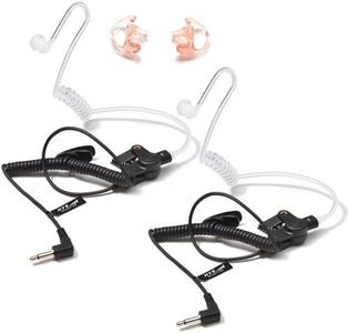 HYS 3.5mm Police Listen Only Acoustic Tube Earpiece with One Pair Medium Earmolds for Speaker Mics