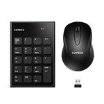 Cateck Numeric Keypad & Mouse Combo, 2.4G Wireless Mini USB Number Pad Keyboard and Mouse combo with USB receiver for Laptop Desktop PC Notebook- Just One USB receiver