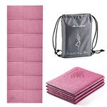 Avoalre Travel Yoga Mat Non Slip Foldable Portable Gym Mat Fitness Training Pilates Exercise Mat Workout for Women Men