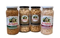 Selection of Spanish Pulses - Chickpeas 560g, Lentils 560g, White Haricot Beans 560g and Large Butter Beans 560g