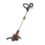 WORX NITRO Cordless Grass Trimmer GT WG173E.9, 3-in-1, Trimmer/Lawn Edger/Mini mower, 20V PowerShare, Brushless Motor, 33cm Cutting Width, Dual Line, Battery & Charger NOT Included Black