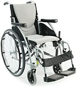 Karman Ergonomic Wheelchair in 18 inch Seat and Quick Release Axles, Pearl Silcer Frame