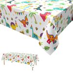 Dinosaur Party Tablecloth,Dinosaur Birthday Table Covers Wipe Clean Plastic Table Cover Dinosaur Theme Birthday Party Supplies for Kids Boys 137 * 274cm