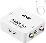 AV to HDMI, AV to HDMI Converter, YUNSYE 1080P Mini RCA Composite CVBS Video Audio Converter Adapter Supporting PAL/NTSC Compatible with TV/PC/ PS3/ STB/Xbox VHS/VCR/Blue-Ray DVD Players(White)