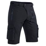 Hiauspor Men's Mountain Bike Shorts Stretch MTB Shorts Quick Dry with Zipper Pocket (Black, Large)