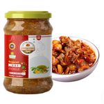 HomiePickles Homemade Mixed Pickle in Fresh with Mango, Green Chilli, Amla, Carrot and Ginger Ka Achar (Pack of 1) (450gm)