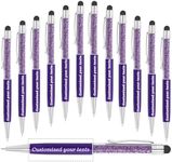 KOLOWKO Personalized 2 in 1 Ballpoint Pen,Custom Name/Text/Message, Crystal Decorated Ballpoint Pen, Good for Graduation, Wedding, Birthday,Communion Gifts