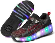 SDSPEED 7 Colors LED Rechargeable Kids Roller Skate Shoes with Single Wheel Shoes Sport Sneaker