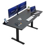 VIVO Electric 71 x 30 in Standing Desk, Memory Height Adjustment, 1B Series, Holds 220 lbs, Black Top Black Frame, DESK-KIT-1B7B