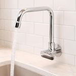 HOUZA Brass Kitchen Sink Tap Faucet | Kitchen Tap with 360 Degree Flexible Swivel Spout | Water Saving Aerated Flow Kitchen Faucet for Sink (Chrome Finish, Silver)
