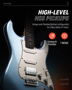 Donner 39" Electric Guitar Kit – Ice Blue, Beginner Set