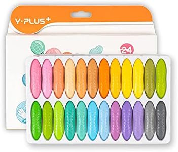 YPLUS Peanut Crayons for Kids, 24 Pastel Colors Washable Toddler Crayons, Non-Toxic Baby Crayons for ages 2-4, 1-3, 4-8, Coloring Art Supplies