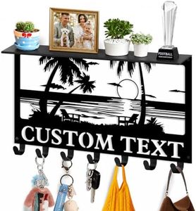 Dyoart Custom Beach Theme Key Holder Wall Mount with Shelf, Home Decor Gift