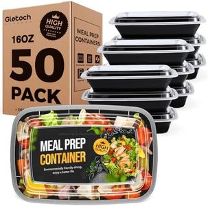 Glotoch Express Meal Prep Containers with Lids 16oz 50 Pack Leakproof