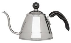 HIC Kitchen BUN00155 Harold Import Co Fino Pour Kettle, 18/8 Stainless Steel, 6-Cup, 1L Bonus HIC Coffee Measure Scoop, 1 tbsp. Capacity, Silver