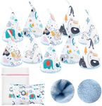 YSSPPOY 10 Pcs Coral Velvet Peepeeteepe Baby Boy with Storage Bag & Laundry Bag, Strong Water Absorption Pee Peep Teepee for Baby Boy, Reusable Pee Covers for New Parents Gift