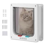 Coptiner Cat Door Lockable, Medium Cat Flaps, Pet Safety Interior Door, 4 Way Locking Cat Flap Door for Wall Interior Exterior Door, Pet Door for Cats and Small Dogs