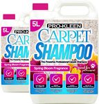 Pro-Kleen Carpet Shampoo Cleaner Solution - 2 x 5 litres Spring Bloom Fragrance - Professional Concentrate Works with All Machines