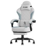 PZDO Office Chair Ergonomic Office Chair with Footrest, Computer Chair PC Desk Chair for Adults, Gaming Chair with Technology Fabric, Reclining Chair Home Office Gaming, Teens, Gift (Gray)