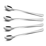 Vinsani Latte Spoons, Set of 4 Long Handle Spoons, Stainless Steel Coffee Spoons Tea Spoon Ideal for Latte Coffee, Espresso, Hot Chocolate, Hot Drinks, Dessert & Ice Cream Sundae - 7.8 inch (Silver)