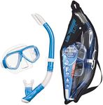 TUSA Sport Adult Splendive Mask and Snorkel Combo, Fishtail Blue (w/Reusable Bag), UC-7519P-FB