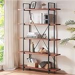 HSH Natural Real Wood Bookcase, 5 T
