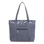 Vera Bradley Women's Cotton Vera Tote Bag Handbag, Perennial Buds