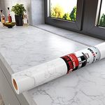 Decotalk 200"x30" White Marble Contact Paper Peel and Stick for Kitchen Counter White Marble Wallpaper for Bathroom Vanity Removable Stick on Wallpaper Granite Contact Paper for Countertops Waterproof