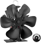 HIDALIFE Large Wood Stove Fan with Therometer, 6 Blades Heat Powered Fireplace Burner Fan with 50% More Hot Airflow, Silent Operation,Circulation for Wood/Log Burner/Pellet Stove