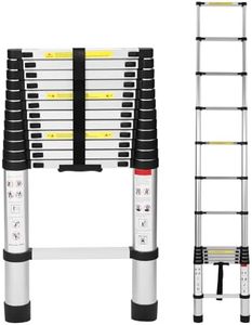 GarveeTech 12.5FT Aluminum Telescoping Ladder, 330LB Capacity Collapsible Extension Ladder for Home RV Outdoor Work, Multi-Purpose Lightweight Portable Ladder