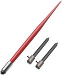 GarveeTech 49" Hay Spear Bale Spear, 4500lbs Capacity Heavy Duty Quick Attach Square Hay Bale Spear, Bale Hay Spike with 2 Stabilizer Spears Hex Nut & Sleeve for Buckets Tractors Loaders