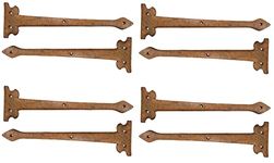 Adonai Hardware 13.90" "Agee Heavy Duty Antique Cast Iron Strap False or Faux or Dummy Hinge Front (8 Pack, Rust Living) for Vintage Barn Doors, Gates, Furniture, Garage, Shutters and Fences