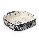 Wisenvoy Baking Dish Ceramic Brownie Pan 9x9 Baking Pan Casserole Dish Lasagna Pan Square Rose Dish Pan Bakeware Sets